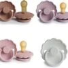 Frigg Fopspeen| Maat 2 6-18 Maanden | 4 Stuks | Daisy | Rose Gold- Baby Pink - Soft Lilac - Bright White •