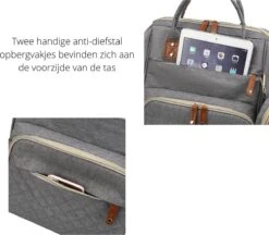 Humpy Dumpy Stijlvolle Luiertas Rugzak (Grijs) Met Uitschuifbaar Verschoon/ Slaap Bedje. Incl. Verschoon Matje, USB Poort & Buggy Straps -Aanbiedingen BIBS Winkel 1200x1049 16