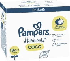 Pampers® Pampers Harmonie Coco - Billendoekjes Met Biologische Kokosolie - 756 Doekjes -Aanbiedingen BIBS Winkel 1200x1052 2