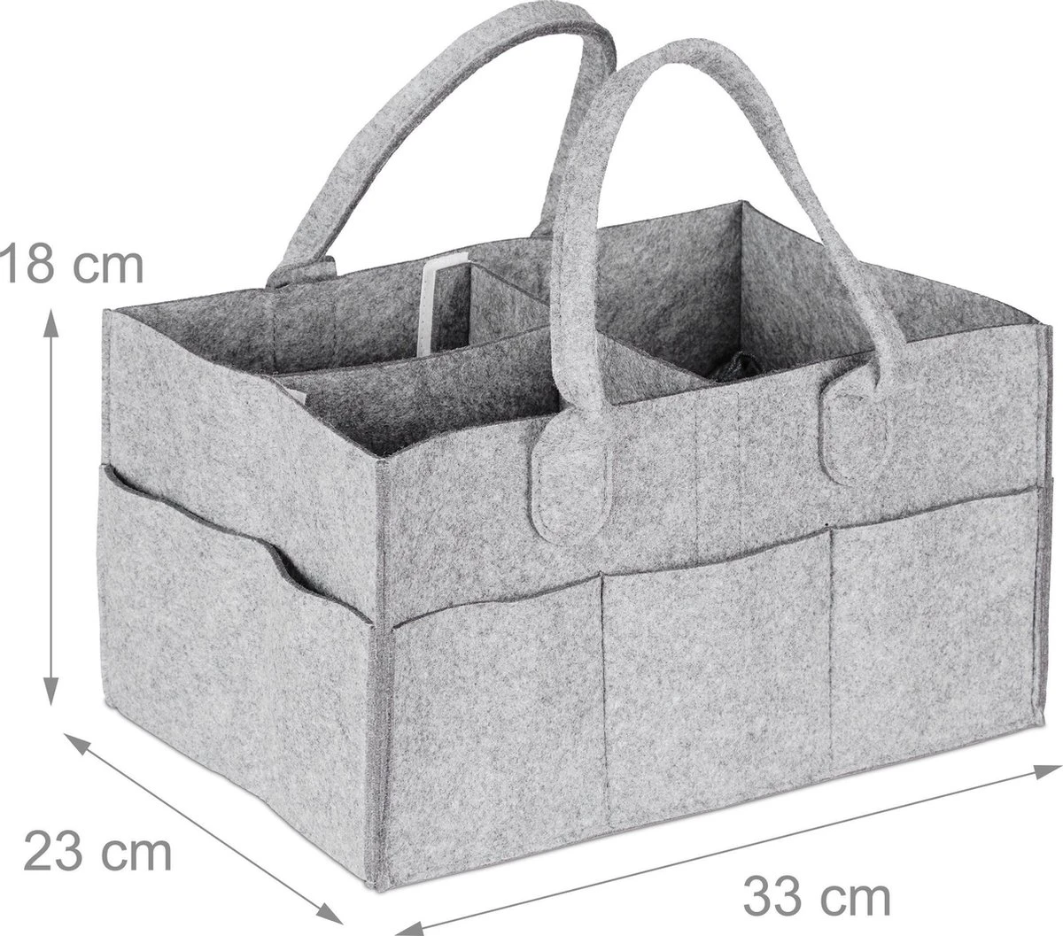 Relaxdays Luiertas Baby - Verzorgingstas Vilt - Organizer Luiers - Uitneembare Schotjes - Lichtgrijs 5 Relaxdays Luiertas Baby - Verzorgingstas Vilt - Organizer Luiers - Uitneembare Schotjes - Lichtgrijs - Afbeelding 5