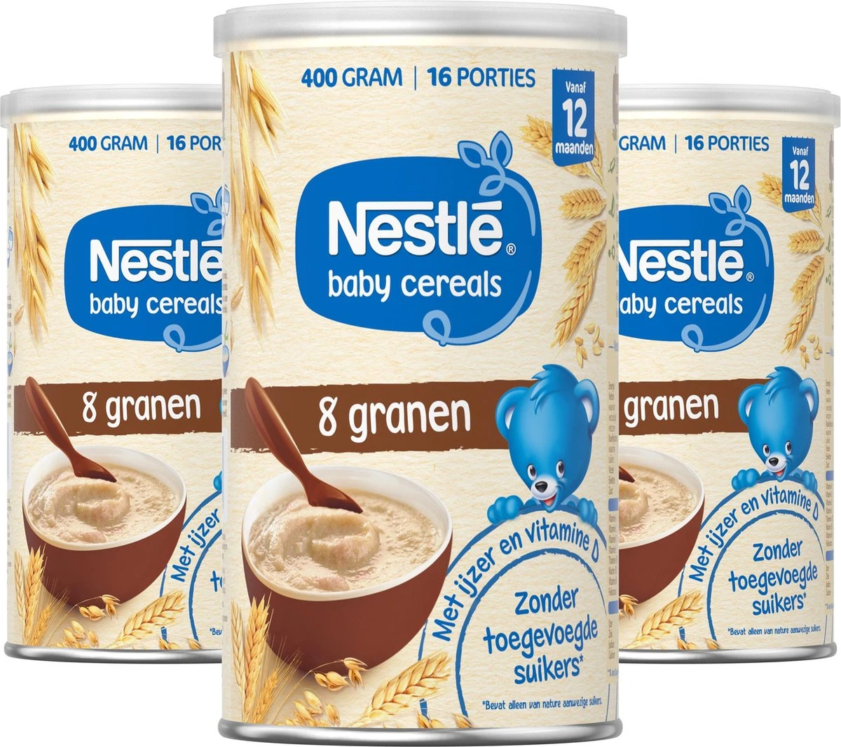 Nestlé Baby Cereals 8 Granen - Baby Pap - Vanaf 12 Maanden - 3 Stuks - Totaal 48 Porties 1 Nestlé Baby Cereals 8 Granen - Baby Pap - Vanaf 12 Maanden - 3 Stuks - Totaal 48 Porties