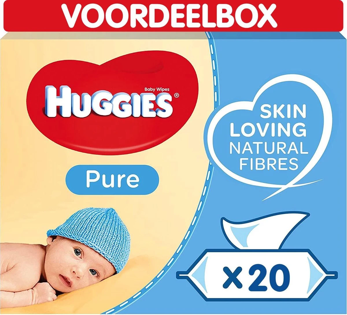 Huggies - Pure - Billendoekjes - 1120 Babydoekjes - 20 X 56 1 Huggies - Pure - Billendoekjes - 1120 Babydoekjes - 20 X 56