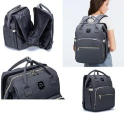 Luiertas - Multifuctioneel Luiertas 3 In 1 - Met Babybedje - Met Verschoningsmatje - Grijs - Met Usb - Met Verdikt Matras -Aanbiedingen BIBS Winkel 1200x1090 9