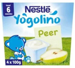 Nestlé Yogolino Peer - Baby Toetje - Vanaf 6 Maanden - 6 Stuks - Totaal 24 Porties