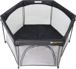Deryan Draagbare Kinderbox - Zwart - Vaste Matrasbodem - Reisbox - Campingbedje -Aanbiedingen BIBS Winkel 1200x1097 8