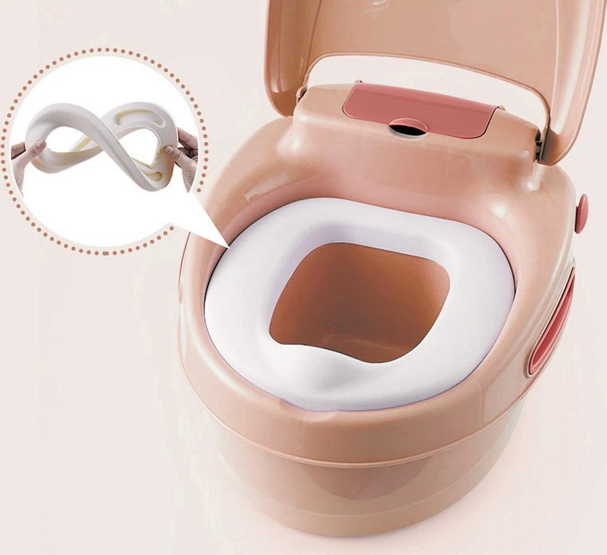 Housie 3-in-1 Plaspotje – Plaspotje Kind – Potje Peuter – Potje Met Deksel – WC Potje Peuter – WC Verkleiner – Opstapje - Roze 9 Housie 3-in-1 Plaspotje – Plaspotje Kind – Potje Peuter – Potje Met Deksel – WC Potje Peuter – WC Verkleiner – Opstapje - Roze - Afbeelding 9