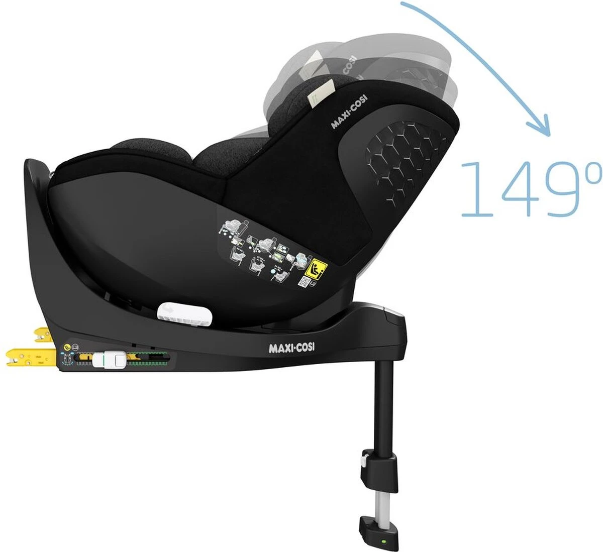 Maxi-Cosi Mica Pro Eco I-Size Autostoeltje - 360° Draaibaar - Gerecyclede Stoffen - Authentic Black - Vanaf De Geboorte Tot Ca. 4 Jaar 7 Maxi-Cosi Mica Pro Eco I-Size Autostoeltje - 360° Draaibaar - Gerecyclede Stoffen - Authentic Black - Vanaf De Geboorte Tot Ca. 4 Jaar - Afbeelding 7