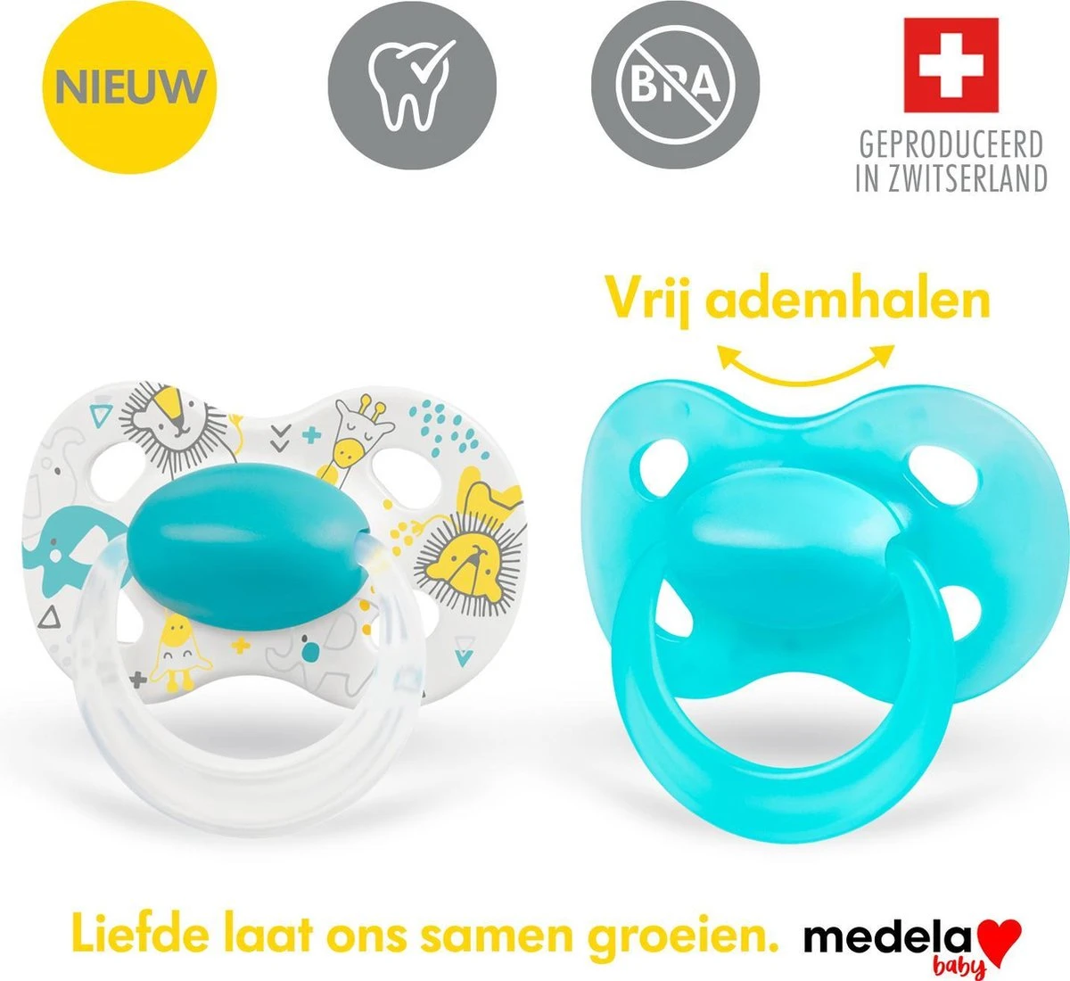 Medela Baby Fopspeen Original Hoge Acceptatie Orthdontisch Ergonomische Vorm - Turquoise Blauw - 18+ Maanden - 2 Stuks 8 Medela Baby Fopspeen Original Hoge Acceptatie Orthdontisch Ergonomische Vorm - Turquoise Blauw - 18+ Maanden - 2 Stuks - Afbeelding 8
