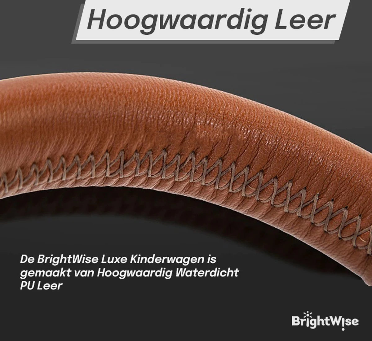 Merkloos BrightWise® Luxe Kinderwagen 3 In 1 Voldoet Aan Alle Europese Veiligheidscertificaten - Wandelwagen - Kinderwagen 3-in-1 Incl Autostoel - Kinderwagen Maxi Cosi – Buggy 3 In 1 - Newborn - Leer - Bruin 10 Merkloos BrightWise® Luxe Kinderwagen 3 In 1 Voldoet Aan Alle Europese Veiligheidscertificaten - Wandelwagen - Kinderwagen 3-in-1 Incl Autostoel - Kinderwagen Maxi Cosi – Buggy 3 In 1 - Newborn - Leer - Bruin - Afbeelding 10