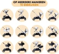 Deryan Evy Kinderwagen - Duo Kinderwagen - Uitbreidbaar - Inclusief Reiswieg - Creme -Aanbiedingen BIBS Winkel 1200x1105 19