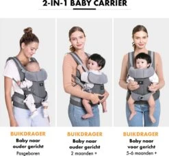 Deryan Ergonomische Draagzak - Buikdrager 2-in-1 Antraciet -Aanbiedingen BIBS Winkel 1200x1107 17