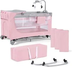Kinderkraft Campingbed - Leody Met Accessoires - Roze -Aanbiedingen BIBS Winkel 1200x1110 15