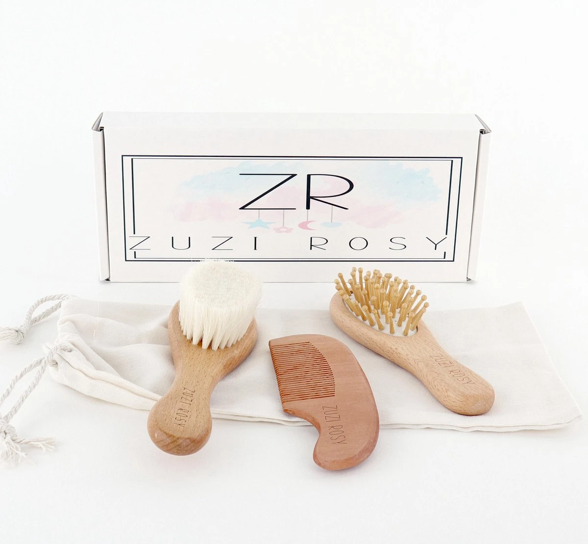 ZUZI ROSY® - Baby Borstel - Baby Verzorgingsset - 3 Stuks - Hout - Haarborstel En Kam - Kraamcadeau - Babyshower Gift - Incl. Opbergzakje 7 ZUZI ROSY® - Baby Borstel - Baby Verzorgingsset - 3 Stuks - Hout - Haarborstel En Kam - Kraamcadeau - Babyshower Gift - Incl. Opbergzakje - Afbeelding 7