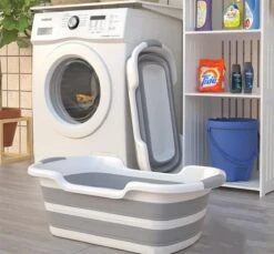 Merkloos Baby Badje Opvouwbaar - Multifunctioneel - Wasmand - Opbergmand - Speelgoed Opslag - Babybadje -Aanbiedingen BIBS Winkel 1200x1111 2