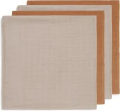 Jollein Hydrofiele Doek Small 70x70cm Bamboe Katoen - Caramel - 4 Stuks