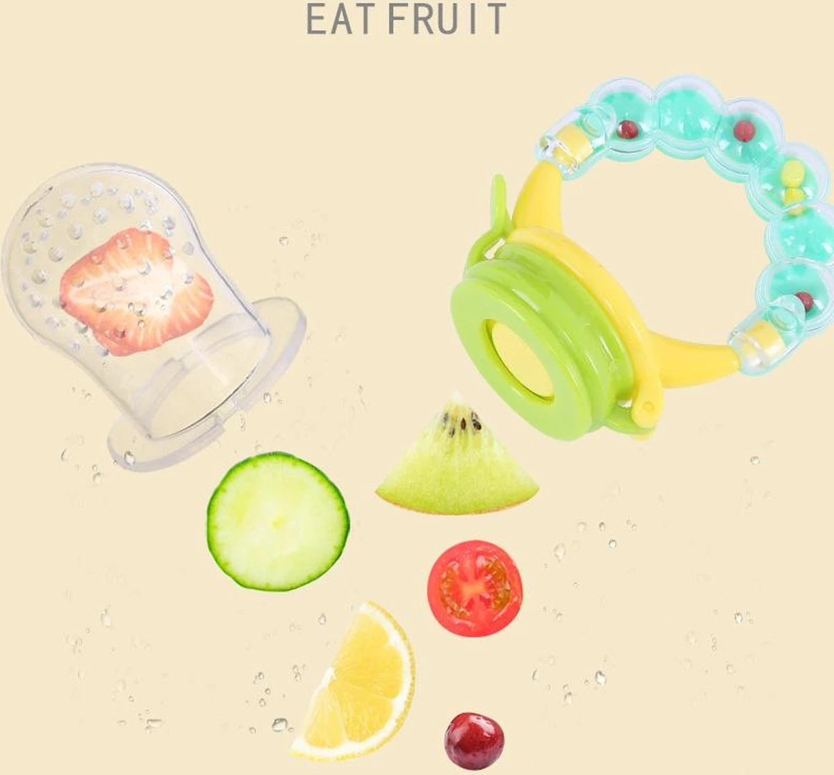 Fruitspeen En Rammelaar In 1 - Fopspeen - Baby - Kind - Kinderbestek - Speen - Baby Speelgoed – Kraamcadeau - Geel/groen 4 Fruitspeen En Rammelaar In 1 - Fopspeen - Baby - Kind - Kinderbestek - Speen - Baby Speelgoed – Kraamcadeau - Geel/groen - Afbeelding 4