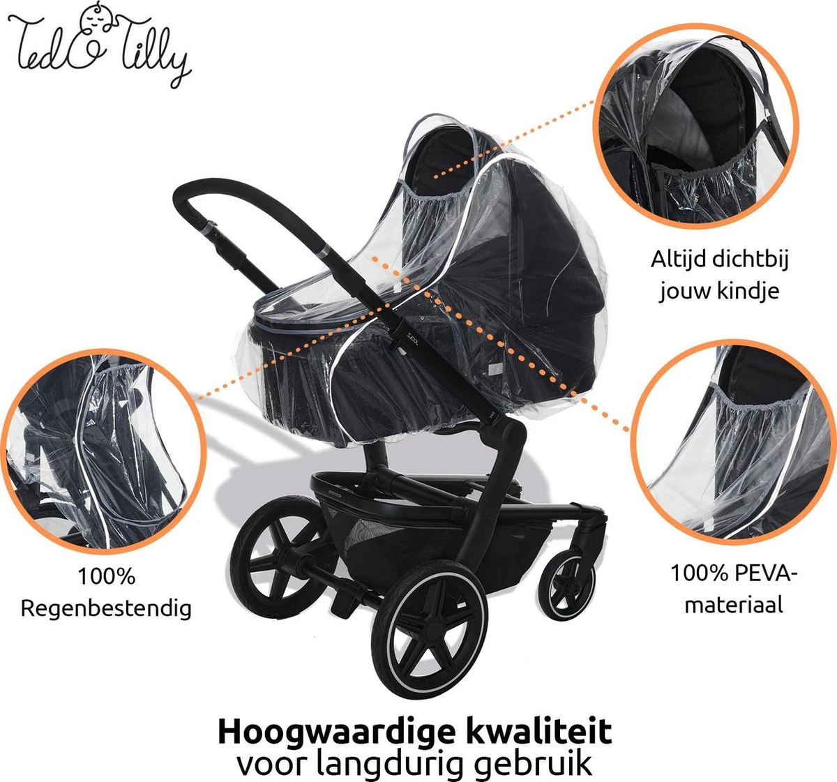Universele Regenhoes Kinderwagen Met Kijkvenster – Buggy Hoes Universeel – Tegen Regen En Miezer Buggy – Doorzichtig 4 Universele Regenhoes Kinderwagen Met Kijkvenster – Buggy Hoes Universeel – Tegen Regen En Miezer Buggy – Doorzichtig - Afbeelding 4