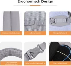 Deryan Meinkind Draagzak - Buikdrager 4-in-1 Antraciet/Grijs -Aanbiedingen BIBS Winkel 1200x1124 18