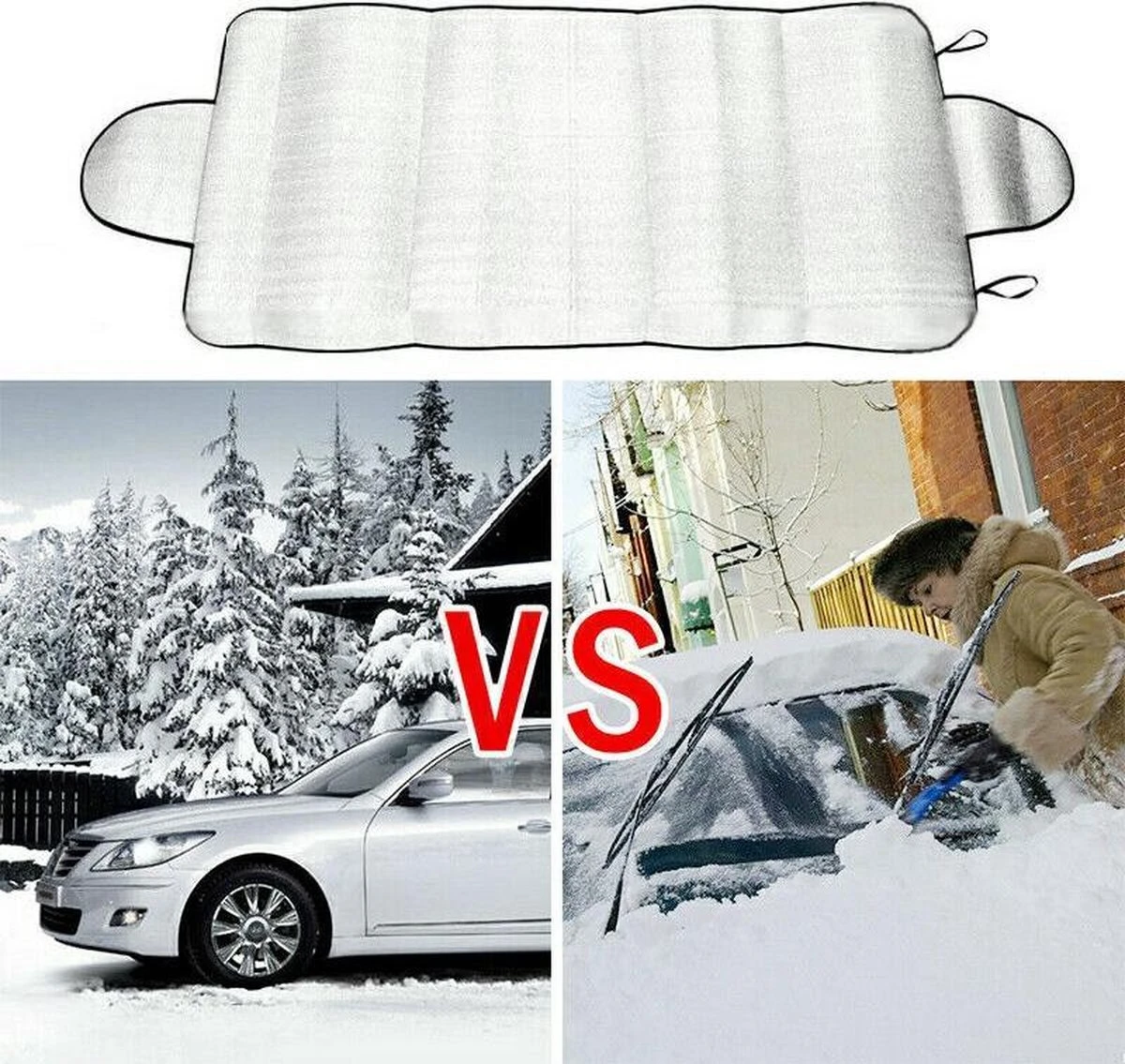 Universele Antivries Scherm Voorruit & Achterruit - Zonnewering / Zonwering Voorraam Beschermer - Autozonwering Autoraam - Aluminium - Universeel 6 Universele Antivries Scherm Voorruit & Achterruit - Zonnewering / Zonwering Voorraam Beschermer - Autozonwering Autoraam - Aluminium - Universeel - Afbeelding 6