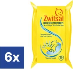 Zwitsal Goedemorgen Vochtige Washandjes - 6 X 20 Stuks - Voordeelverpakking