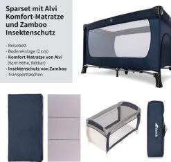 Hauck Dream N Play Plus Campingbedje Set - Met Matras En Muggennet - Navy -Aanbiedingen BIBS Winkel 1200x1136 21