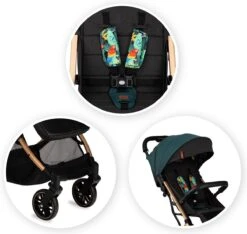 MoMi Wandelwagen - Compacte Lichtgewicht Buggy - Estelle - Green-Gold (geschikt Van 6mnd - 15kg) -Aanbiedingen BIBS Winkel 1200x1139 22