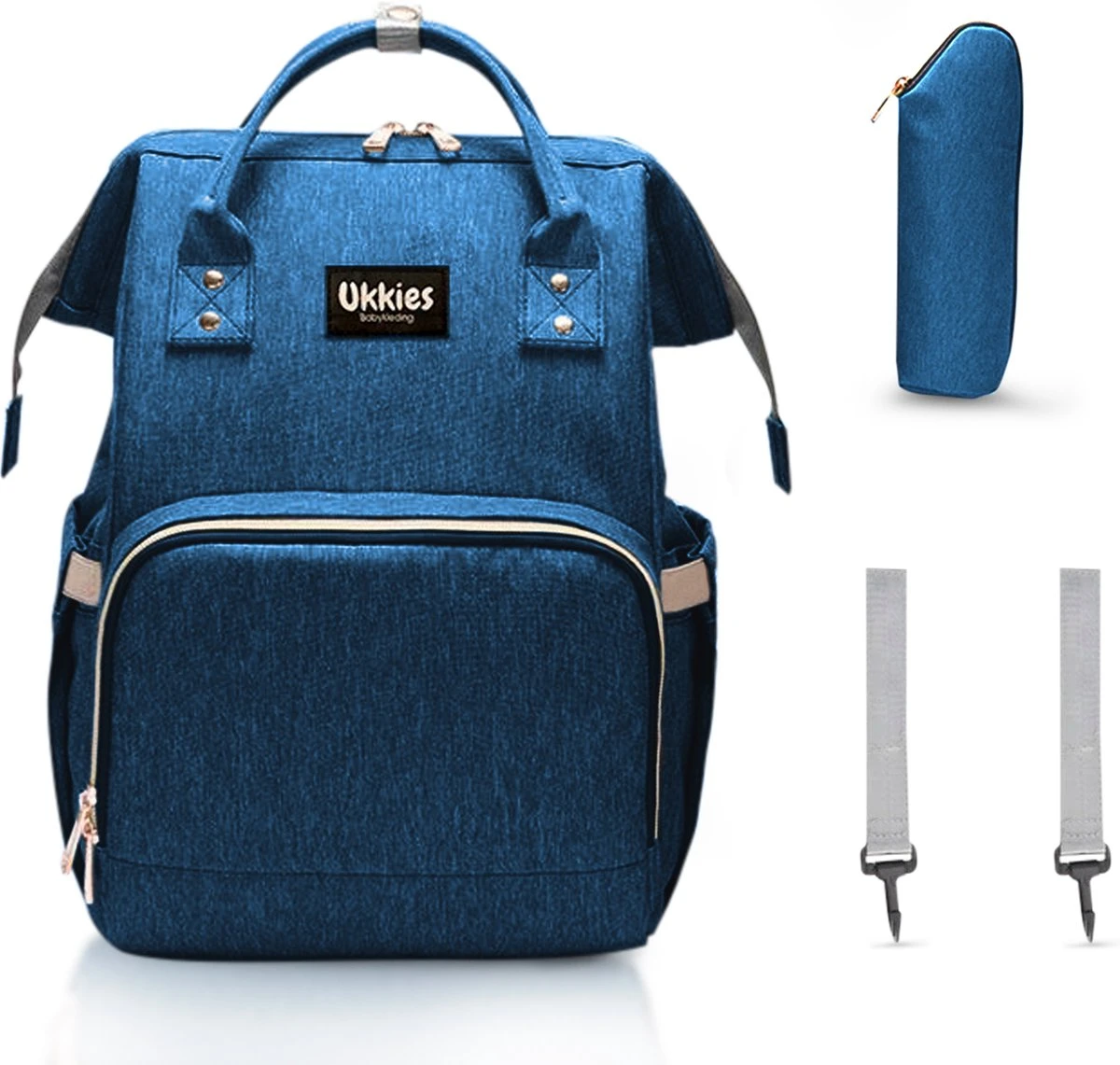 Luiertas Rugzak - Gratis Flessenwarmer En Gratis Kinderwagen Haken - Eindeloos Opbergruimte - Ruime Luiertas - Draaggemak - Donker Blauw 4 Luiertas Rugzak - Gratis Flessenwarmer En Gratis Kinderwagen Haken - Eindeloos Opbergruimte - Ruime Luiertas - Draaggemak - Donker Blauw - Afbeelding 4