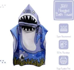 JAXY Badcape Baby - Badcape - Baby Badjas - Omslagdoek - Omslagdoek - Baby Handdoek Met Capuchon - Strandhanddoek - Badponcho - Poncho Handdoek - Microfiber - 60x90cm - Haai -Aanbiedingen BIBS Winkel 1200x1144 2