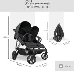 Hauck Uptown Duo Melange Broertje/zusje Kinderwagen Black -Aanbiedingen BIBS Winkel 1200x1146 14