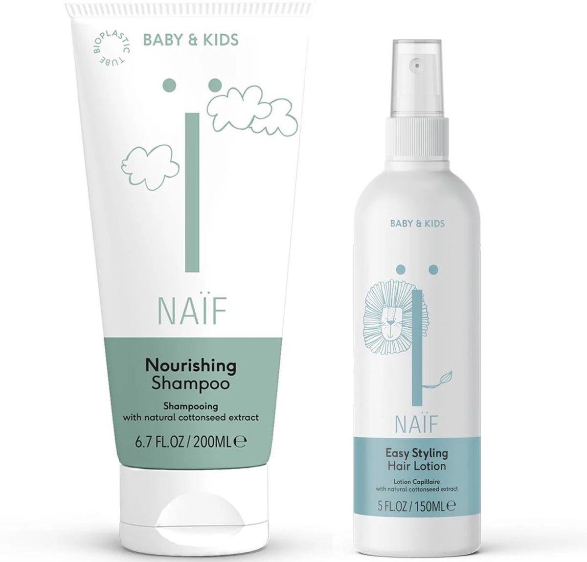 Naïf Combinatie Shampoo & Haarlotion - Babyverzorging - Voordeelverpakking - 2 Stuks - Met Natuurlijke Ingrediënten 1 Naïf Combinatie Shampoo & Haarlotion - Babyverzorging - Voordeelverpakking - 2 Stuks - Met Natuurlijke Ingrediënten