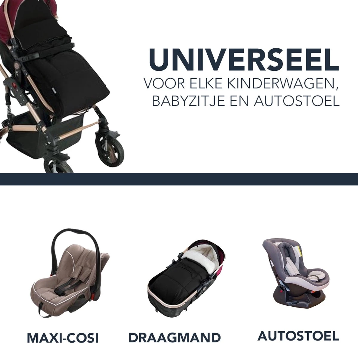 Achaté Voetenzak - Voor Kinderwagen Of Stoeltje – Baby Slaapzak - Autostoel - Zwart 9 Achaté Voetenzak - Voor Kinderwagen Of Stoeltje – Baby Slaapzak - Autostoel - Zwart - Afbeelding 9