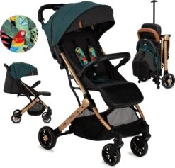 MoMi Wandelwagen - Compacte Lichtgewicht Buggy - Estelle - Green-Gold (geschikt Van 6mnd - 15kg) -Aanbiedingen BIBS Winkel 1200x1149 20