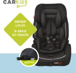 Carkids Verstelbaar Kinderautostoeltje Zwart En Wit | Kinderautostoel Groep 1-2-3 Met Isofix En Top Tether Connector | Kinderen Van 9 Maanden -12 Jaar | 9-36 Kg -Aanbiedingen BIBS Winkel 1200x1150 10
