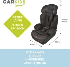 Carkids Verstelbaar Kinderautostoeltje Zwart En Rood | Kinderautostoel Groep 1-2-3 | Kinderen Van 9 Maanden-12 Jaar | 9-36 Kg -Aanbiedingen BIBS Winkel 1200x1150 15