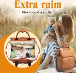 JeRie Luiertas Rugzak – Verschoonmatje – Verzorgingstas – Luiertassen – Met Kinderwagen Haken - Bruin -Aanbiedingen BIBS Winkel 1200x1150 22