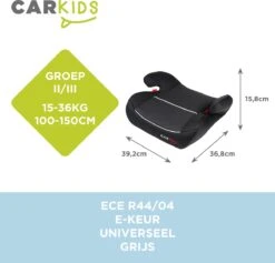 Carkids Auto Zitverhoger Grijs | Autostoeltje Groep 2-3 | Kinderen Van 3,5-12 Jaar | 15-36 Kg -Aanbiedingen BIBS Winkel 1200x1150 23