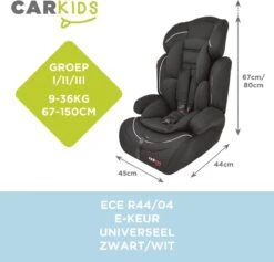 Carkids Verstelbaar Kinderautostoeltje Zwart En Wit | Kinderautostoel Groep 1-2-3 | Kinderen Van 9 Maanden-12 Jaar | 9-36 Kg -Aanbiedingen BIBS Winkel 1200x1152 18