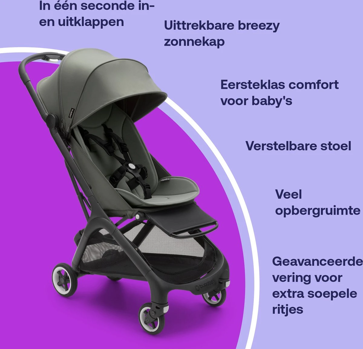 Bugaboo Butterfly Forest Green-Buggy 3 Bugaboo Butterfly Forest Green-Buggy - Afbeelding 3
