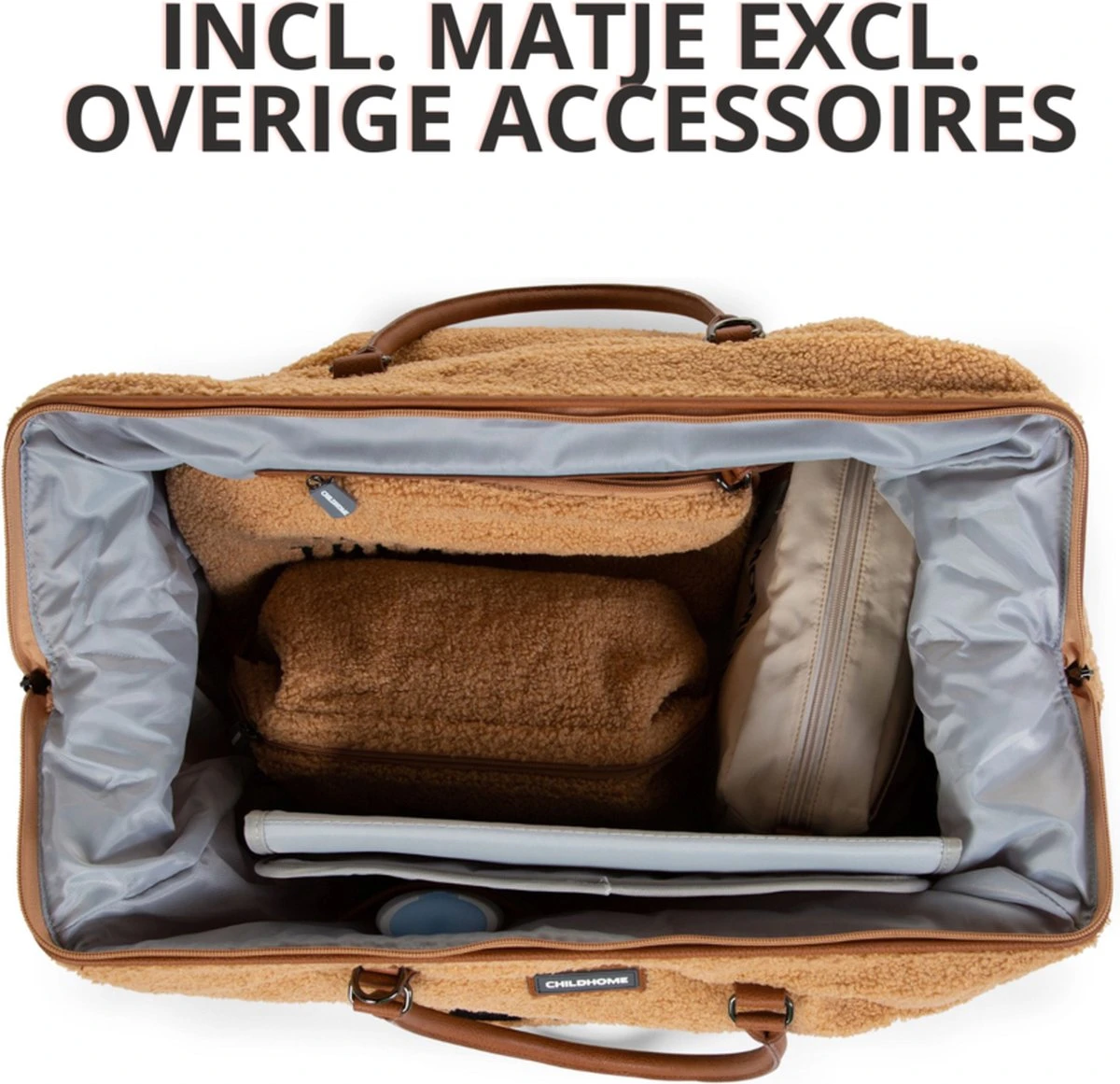 Childhome Mommy Bag Groot - Teddy - Beige 3 Childhome Mommy Bag Groot - Teddy - Beige - Afbeelding 3
