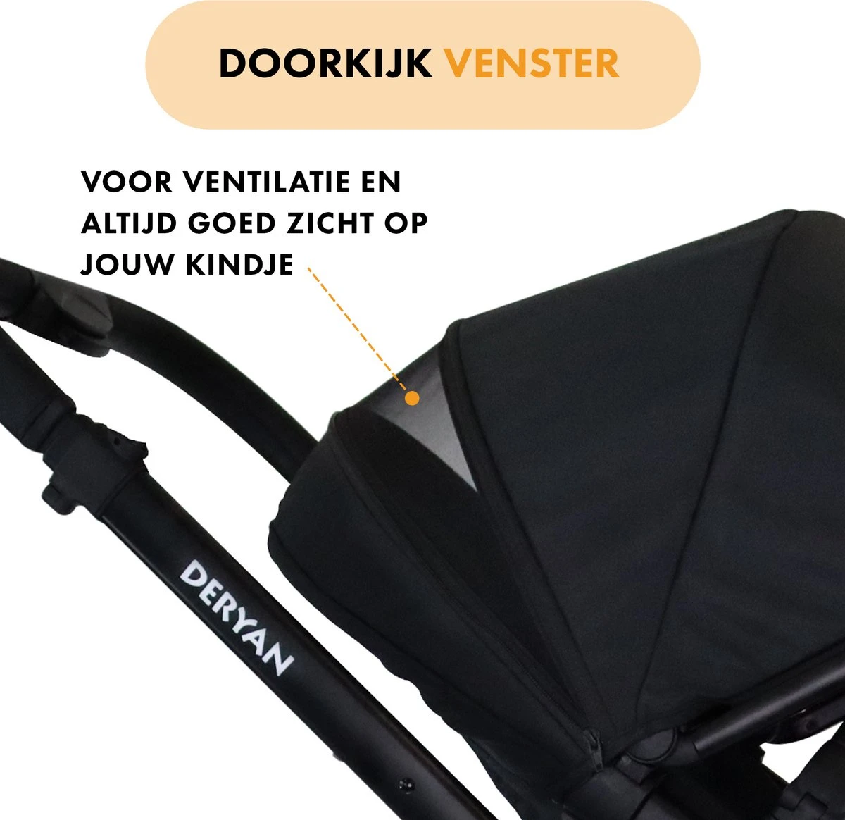 Deryan Evy Kinderwagen - Duo Kinderwagen - Uitbreidbaar - Inclusief Reiswieg - Zwart 7 Deryan Evy Kinderwagen - Duo Kinderwagen - Uitbreidbaar - Inclusief Reiswieg - Zwart - Afbeelding 7