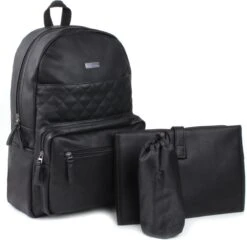 Kidzroom Popular Luiertas Rugzak - Zwart‎‎ - Verschoonmatje - Flessenhouder -Aanbiedingen BIBS Winkel 1200x1164 6