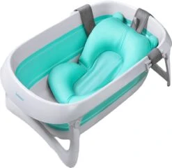 Babybadje - Peuterbadje - Opvouwbaar - Blauw - Incl. Baby Badkussen - 84 Cm Lang - 0 Tot 5 Jaar - Blauw