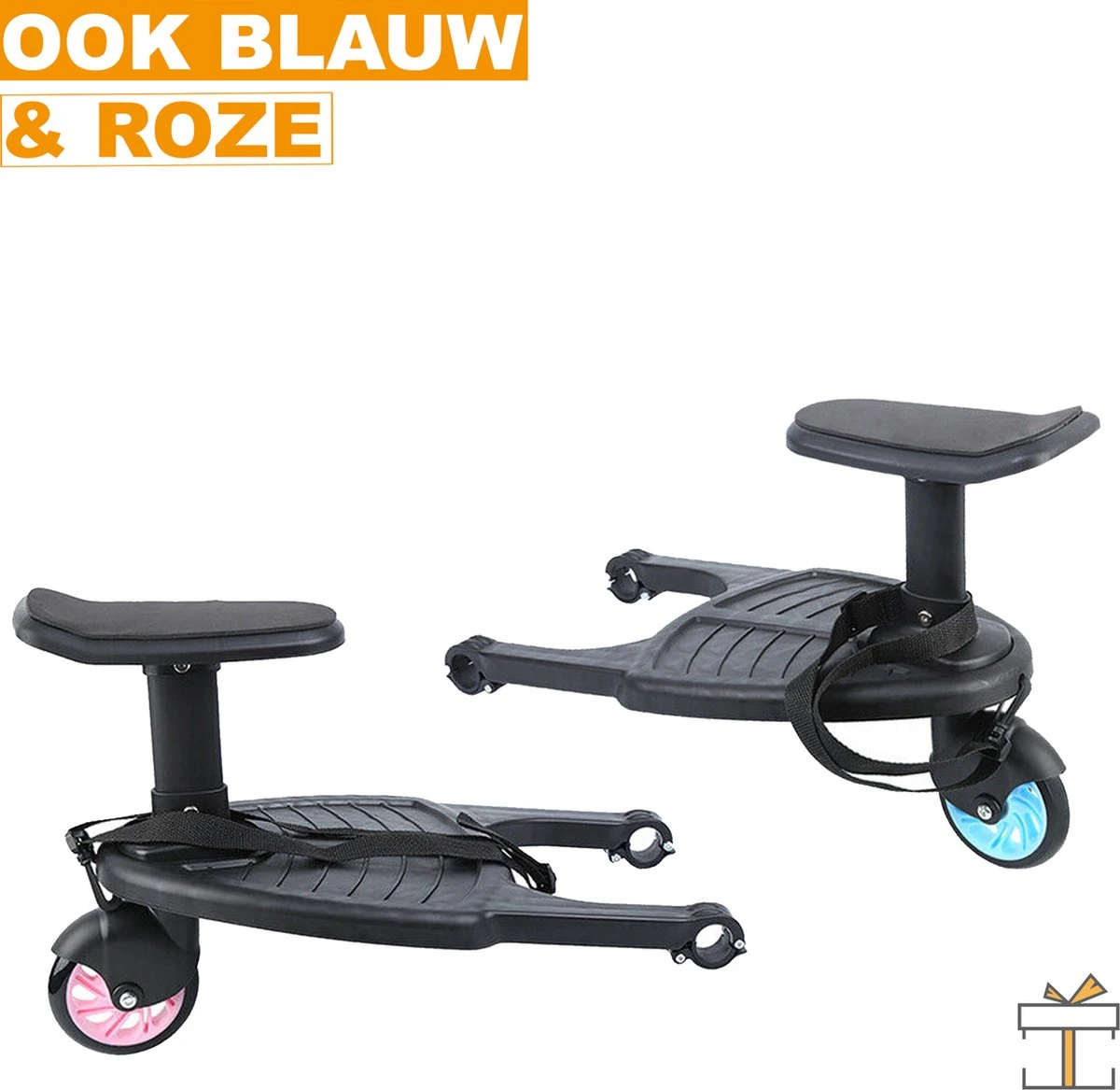 Merkloos Happyment® Universeel Meerijdplankje - Met Zitting - Voor Kinderwagen - Buggyboard - Zwart 9 Merkloos Happyment® Universeel Meerijdplankje - Met Zitting - Voor Kinderwagen - Buggyboard - Zwart - Afbeelding 9