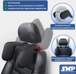 SMP® Hoofdsteun Auto Voor Kinderen En Volwassenen Voor Slapen In Auto - Nekkussen Auto - Reiskussen Auto - Neksteun Auto - Hoofdkussen Auto - Verstelbaar - Memoryfoam Met Ademde Stof - Zwart -Aanbiedingen BIBS Winkel 1200x1168 8