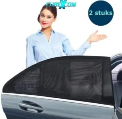 CUBEXCOM® Auto Zonnescherm, Autoraamschaduwen Voor Baby, Kinderen, Volwassenen En Huisdieren, 2 STUKS, Autoruit Zonwering, Universele Zonnescherm Zonnewering, Auto Klamboe Gordijn, UV Zonbescherming Protectie, Anti-Verblinding