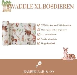 Hydrofiele Doek - Hydrofiele Doek XL - Bosdieren - 120x120cm - Multidoek - Hydrofiel - Swaddle - Hydrofiele Luier -XL - Bamboe - Hydrofieldoek - Hydrofieldoek Bosdieren - Omslagdoek Baby - Emmailloter -Aanbiedingen BIBS Winkel 1200x1173 5
