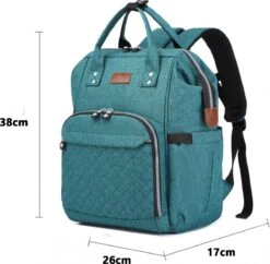 Miss Lulu Luiertas Rugzak - Inclusief Buggy En Kinderwagen Haken - Groen (E6705 GN) -Aanbiedingen BIBS Winkel 1200x1174 11