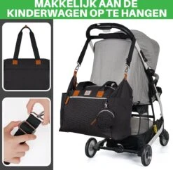 Brisby Slijtvaste Luiertas - Verzorgingstas Groot -Zwart - Inclusief Verschoonmatje - Isoleervakken - Fopspeen Houder - Makkelijk Te Bevestigen Aan De Kinderwagen -Aanbiedingen BIBS Winkel 1200x1174 15