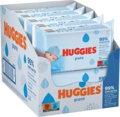 Huggies Billendoekjes - Pure 99% Water - 18 X 56 Stuks - 1008 Doekjes - Voordeelverpakking -Aanbiedingen BIBS Winkel 1200x1176 1