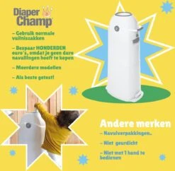 Luieremmer Large Zilver - Groot - Zonder Navulling - Geschikt Voor Pampers En Huggies - Stoma -Aanbiedingen BIBS Winkel 1200x1177 12